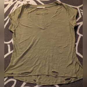 We the Free Green Sundance Distressed Olive Tee